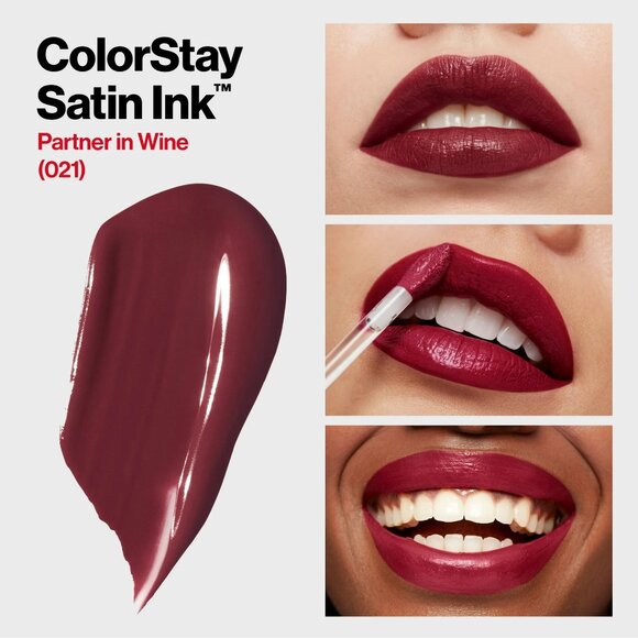 Revlon ColorStay Satin Ink Lipstick #021 Partner In Wine - Picture 2 of 5